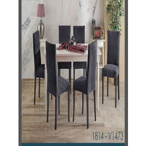 ASY Collection Jakarli, Elastik Tam Kaplamalı Sandalye Kılıfı, Örtüsü (Adet : 6 )