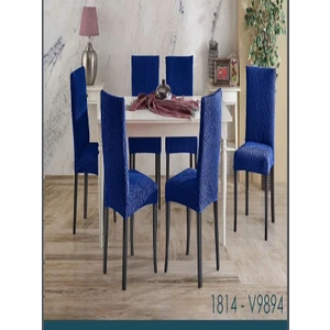 ASY Collection Jakarli, Elastik Tam Kaplamalı Sandalye Kılıfı, Örtüsü (Adet : 6 )