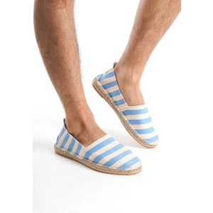 Mubiano Summer Erkek Jüt Taban Keten Mavi/beyaz Espadril -MSSR3535-MB