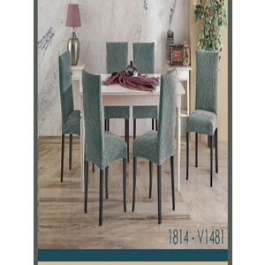 ASY Collection Jakarli, Elastik Tam Kaplamalı Sandalye Kılıfı, Örtüsü (Adet : 6 )