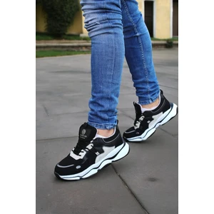 Runner Siyah Beyaz Ortopedik Günlük Garantili Yürüyüş Koşu Sneaker Spor Ayakkabı RUNNER-1987