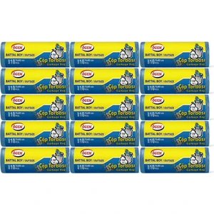 Battal Boy Çöp Poşeti (75 x 90 Cm) 10 Lu Rulo x 15 Paket Çöp Torbası Mavi
