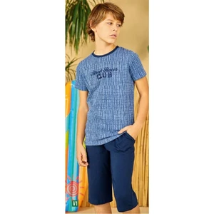 Mavi Erkek Çocuk Pijama Takımı - Elsima - Mavi - 12 Yaş - B3063-MAVİ-12 Yaş