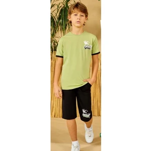 Haki Erkek Çocuk Pijama Takımı - Elsima - Haki - 12 Yaş - B3057-HAKİ-12 Yaş