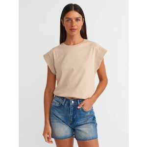 30724 Pamuklu T-Shirt-Açık Bej