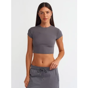 30936 Vücuda Oturan Crop Top-Füme