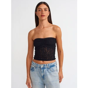 31012 Straplez Dantel Top-Siyah