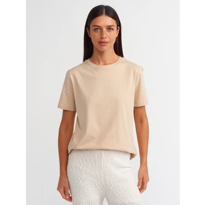 30740 Pamuklu T-Shirt-Açık Bej