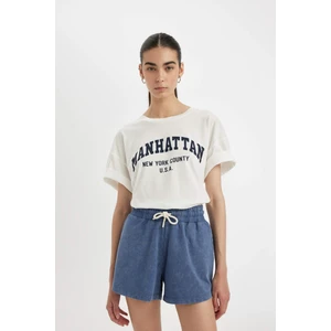 Relax Fit Beli Bağcıklı Basic Düz Şort D0615AX24SM