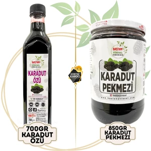 Baştan Yöresel 700gr Karadut Özü ve 850gr Karadut Pekmezi (Doğal)