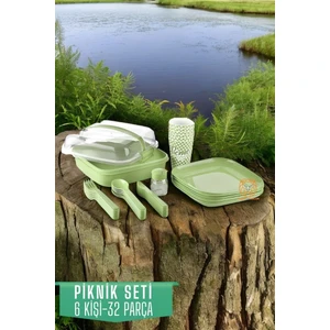 Piknik Seti 6 Kişilik 32 Parça Yeşil 720635