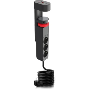Akım Korumalı Priz Masa Kenarı Ayarlanabilir 3 Priz + 2 USB + 1 Type C Girişli Priz