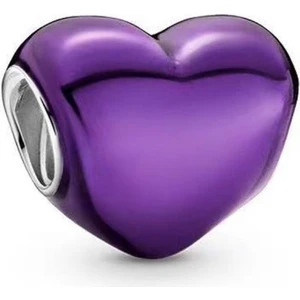 Asaf Accessory Metalik Mor Kalp Charm