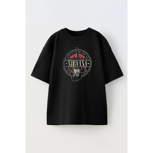 Nmg Tekstil Unisex Siyah Oversize Pamuk Nirvana Gitar Baskılı Örme T-Shirt