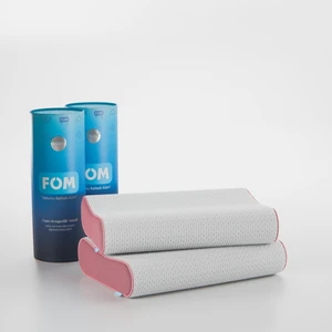 FOM 2'li Flex Tam Ortopedik Visco Konforlu Uyku Yastık Kampanyası, Ortopedik, 60 X 40 X 14/11, Pembe