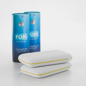 FOM 2'li Mini Tombik Visco Uyku Seyahat Yastık, Pamuk Bebek Yastık Kampanyası, 50 X 30 X 10, Sarı