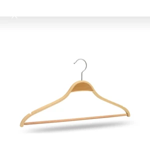 Ahşap Askı Gömlek Pantolon Askısı 6 Adet Presli Askı