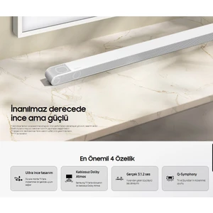 Bluetooth HDMI Optik Çoklu Bağlantı 10 Hoparlör Dolby Digital Plus, Atmos Çevresel Ses Genişletmedts Virtual:x 3.1.2 Kanal Slim Soundbar