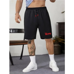 Relax Family Xf Erkek Siyah Penye Şort Basketbol Futbol  Spor Egzersizi Koşu Bermuda