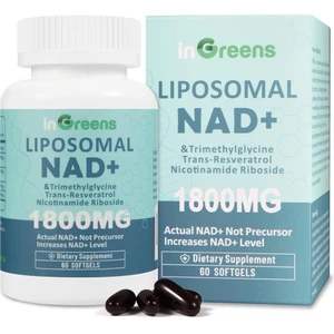 Ingreens Liposomal Nad + 1800 Mg With Nicotinamide Riboside 200MG  Trans Resveratrol 200MG  Trimethylglycine 200MG  Boost Nad+  Aging Defense dna Repair  60 SOFTGELS USA 3540