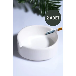 2 Adet Mat Seramik Kül Tablası Sade Yuvarlak Kül Tabağı Küllük 10 cm