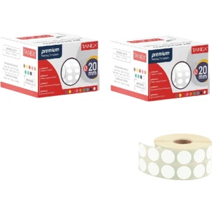 Nokta Etiketi 20 mm Beyaz 2500 Li ( Iki Kutu)