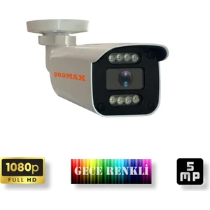 Qromax Gece Renkli Gösteren 8 Warm Led 5 Mp Sony Lensli 1080p Full Hd Güvenlik Kamerasi 908W