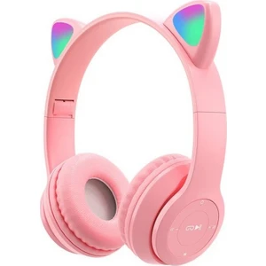 Turgut Ticaret Tt SW88 Ledli Rgb Kedi Kulağı Aydınlatmalı Bluetooth Mikrofonlu Katlanabilir Kulaklık Tf Kart/ Aux