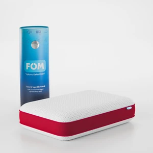 FOM Tombik Full Ortopedik Masaj Etkili Konforlu Visco Yastık, Ortopedik, 60 X 40 X 13, Kırmızı
