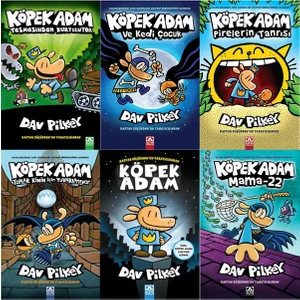 Köpek Adam: Tasmasından Kurtuluyor - Köpek Adam: Pirelerin Tanrısı - Köpek Adam - 6 Kitap - Dav Pilkey