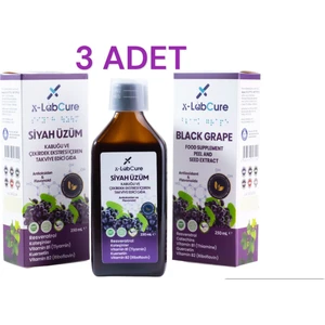 Siyah Üzüm Kabuğu ve Çekirdek Ekstresi  250ML x 3 Adet, Gimdes Helal