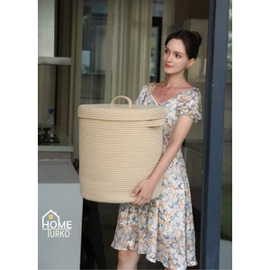 Home Turko Jüt Kapaklı Kulplu Çamaşır Sepeti