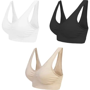 Toparlayıcı Sıkılaştırıcı Pedli Sütyen 3'lü Paket (Siyah-Beyaz-Ten Rengi)