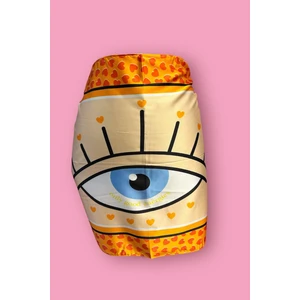 Özel Tasarım Turuncu Göz Desen Iç Göstermeyen Pareo  45*145 cm