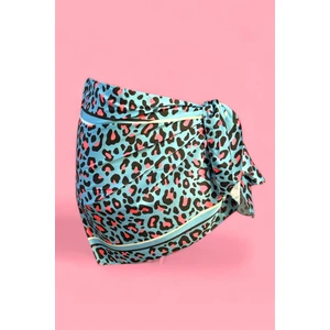 Özel Tasarım Mavi Leopar Desen Iç Göstermeyen Pareo 45*145 cm