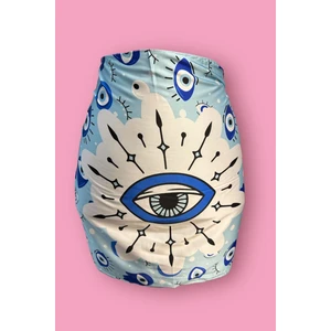 Özel Tasarım Mavi Göz Desen Iç Göstermeyen Pareo  45*145 cm