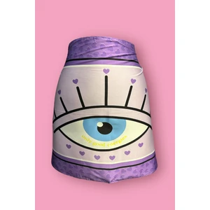 Özel Tasarım Mor Göz Desen Iç Göstermeyen Pareo  45*145 cm