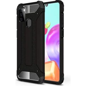 Techno Guru Samsung Galaxy A21S Tam Koruma Sağlayan Çift Katmanlı Crash Premium Sert Silikon Kılıf