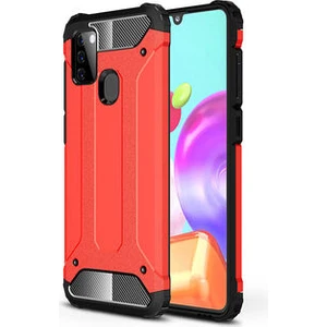 Techno Guru Samsung Galaxy A21S Tam Koruma Sağlayan Çift Katmanlı Crash Premium Sert Silikon Kılıf