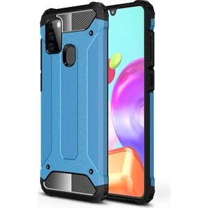Techno Guru Samsung Galaxy A21S Tam Koruma Sağlayan Çift Katmanlı Crash Premium Sert Silikon Kılıf