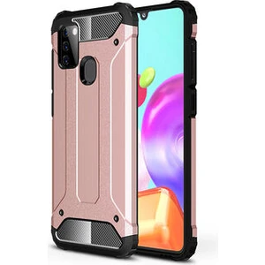 Techno Guru Samsung Galaxy A21S Tam Koruma Sağlayan Çift Katmanlı Crash Premium Sert Silikon Kılıf