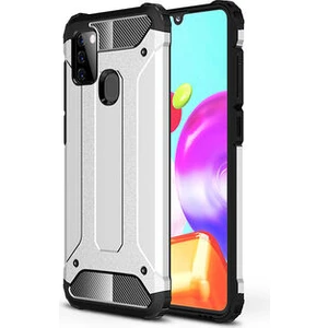 Techno Guru Samsung Galaxy A21S Tam Koruma Sağlayan Çift Katmanlı Crash Premium Sert Silikon Kılıf