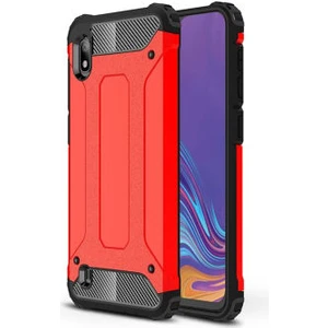 Techno Guru Samsung Galaxy A10 Tam Koruma Sağlayan Çift Katmanlı Crash Premium Sert Silikon Kılıf