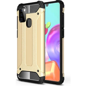 Techno Guru Samsung Galaxy A21S Tam Koruma Sağlayan Çift Katmanlı Crash Premium Sert Silikon Kılıf