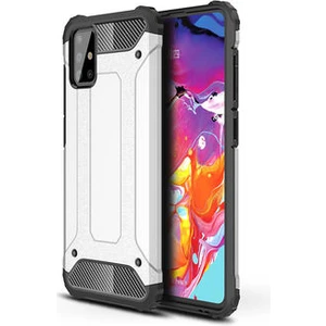 Techno Guru Samsung Galaxy A51 Tam Koruma Sağlayan Çift Katmanlı Crash Premium Sert Silikon Kılıf