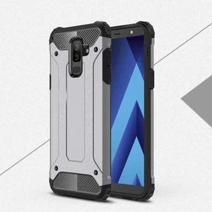 Techno Guru Samsung Galaxy J8 Tam Koruma Sağlayan Çift Katmanlı Crash Premium Sert Silikon Kılıf