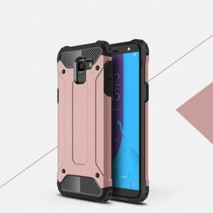 Techno Guru Samsung Galaxy J6 Tam Koruma Sağlayan Çift Katmanlı Crash Premium Sert Silikon Kılıf