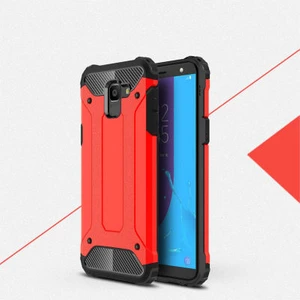 Techno Guru Samsung Galaxy J6 Tam Koruma Sağlayan Çift Katmanlı Crash Premium Sert Silikon Kılıf