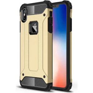 Techno Guru iPhone Xs Tam Koruma Sağlayan Çift Katmanlı Crash Premium Sert Silikon Kılıf