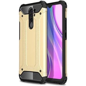 Techno Guru Redmi 9 Tam Koruma Sağlayan Çift Katmanlı Crash Premium Sert Silikon Kılıf